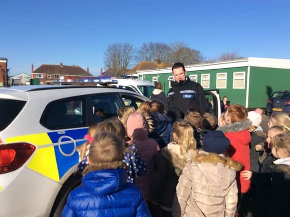 Pupils from the Richmond School in Skegness met their superheroes from  the Yorkshire Air Ambulance, and Skegness Police, ANL-180102-154640001