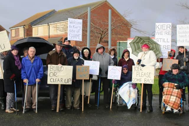The protest in Sutton on Sea this morning (Friday).