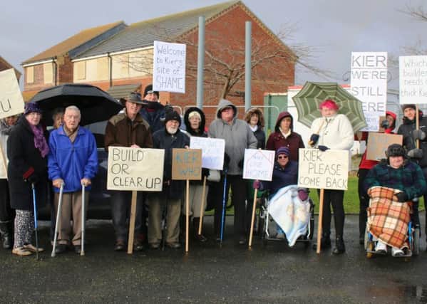 The protest in Sutton on Sea this morning (Friday).