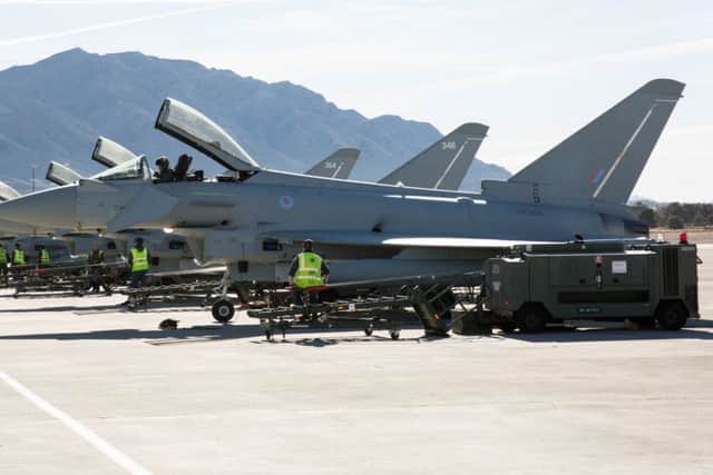 RAF Typhoons at Nellis Air Force Base. Picture: SAC James Skerrett. EMN-180502-124601001