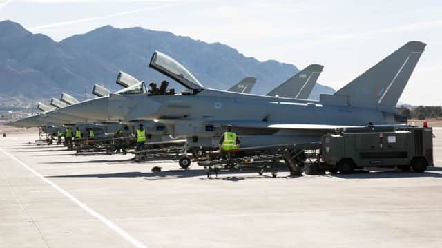 RAF Typhoons at Nellis Air Force Base. Picture: SAC James Skerrett. EMN-180502-124601001