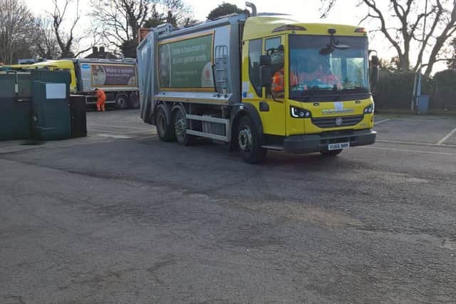 Back on the road - NKDC's waste collection fleet heading out after the team found replacement batteries for those taken in a burglary overnight. EMN-180702-155402001