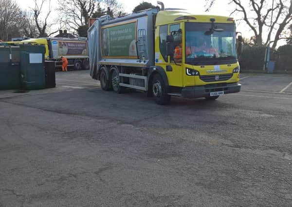 Back on the road - NKDC's waste collection fleet heading out after the team found replacement batteries for those taken in a burglary overnight. EMN-180702-155402001