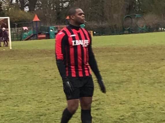 Marlon Harewood in action for Fulbeck. Photo: Lewis Dawson.