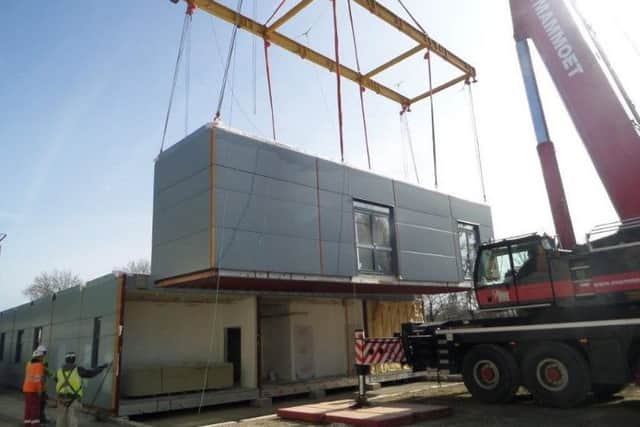 The new unit during its construction.