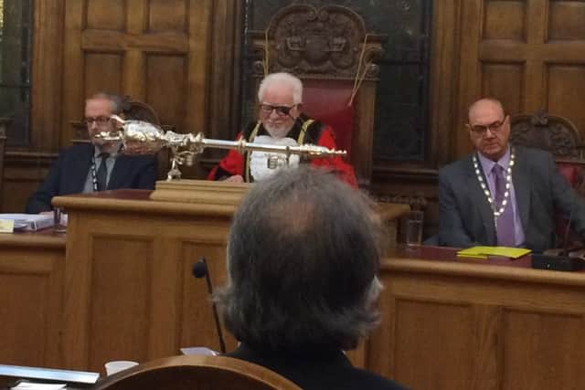 The Mayor of Boston prior to leaving the chamber.