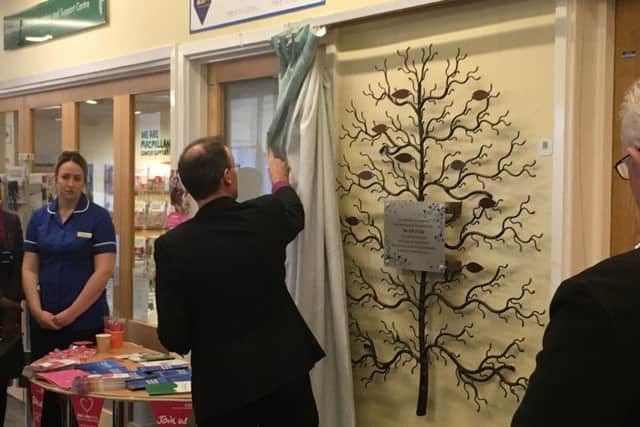 A scene from the unveiling of the organ donation memorial tree.