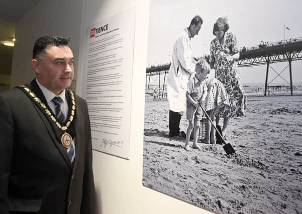 Mayor of Skegness Danny Brookes taking a nostalgic look of how the beach used to be. MSKP-160218-8. ANL-180219-122938001