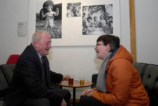 Pamena and Dennis Peach relax in the gallery of the Embassy Theatre, Skegness, ahead of the show to launch the new season. .MSKP-160218-22 ANL-180219-123038001