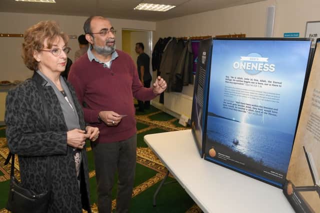 Community Day at Boston Mosque. Councillor Yvonne Stevens with Dr Mohammad Malik EMN-180220-102218001