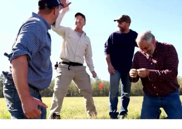 Lincolnshire man Gary Drayton, second from left, pictured in the trailer for the new History Channel show The Curse of Civil War Gold.