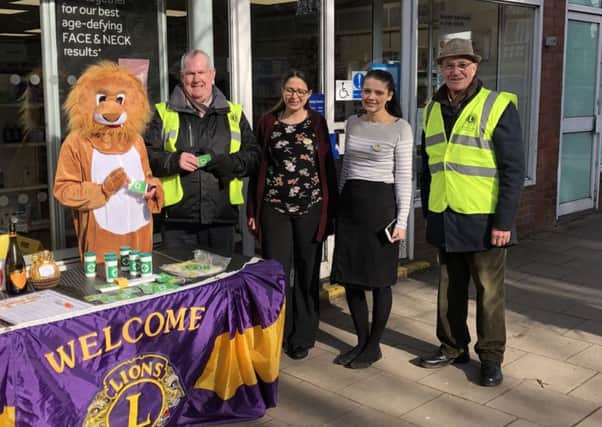 Norman Barker Woodhall spa Lions President,  Sophie Sleaford Boots Store Manager, Susan Riley Pharmacist, John Ginty Vice-President and Lion Sarah Wilkinson looking like a lion. EMN-180225-173047001