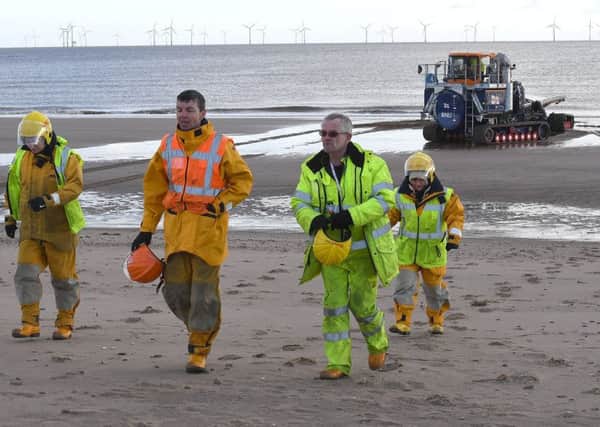 Skegness Standard reporter Christina Redford, going out on a training session with Skegness Lifeboat crew. ANL-180215-171045001