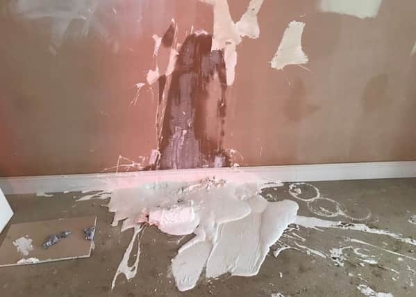 Wrecked. Paint has been hurled across floors and walls in the care home in a 'senseless' act of vandalism.