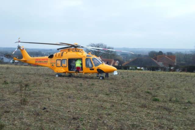 Air Ambulance has landed near Horncastle. EMN-180222-104002001