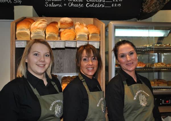 Pictured from left - Lauren Tweedale, Manager at Welbourne's Bakery, together with staff members Jennie Brousseau and Emma Smith. EMN-180222-130759001