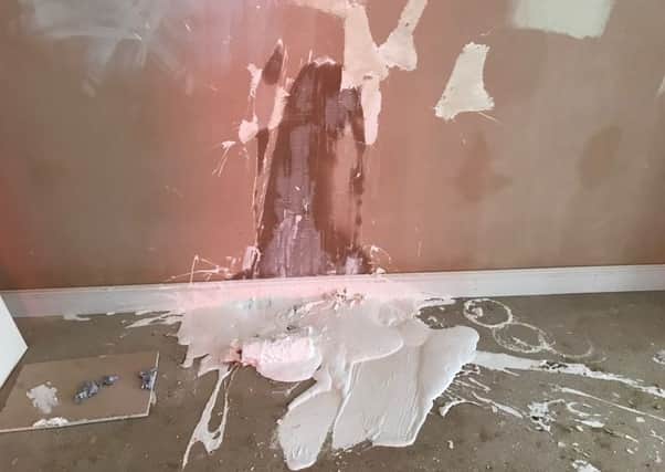 Wrecked. Paint has been hurled across floors and walls in the care home in a 'senseless' act of vandalism. EMN-180222-145748001