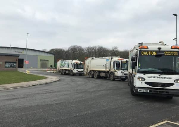 Refuse lorries diverting from Boston to Sleaford's waste transfer station due to this morning's fire. Photo: Boston Borough Council. EMN-180222-164504001