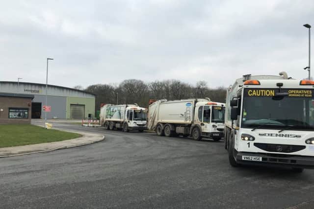 Refuse lorries diverting from Boston to Sleaford's waste transfer station due to this morning's fire. Photo: Boston Borough Council. EMN-180222-164504001
