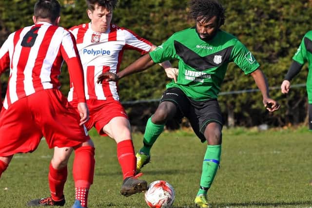 Andrew Bullivant in possession for Horncastle against Brigg Town Development EMN-180226-102136002