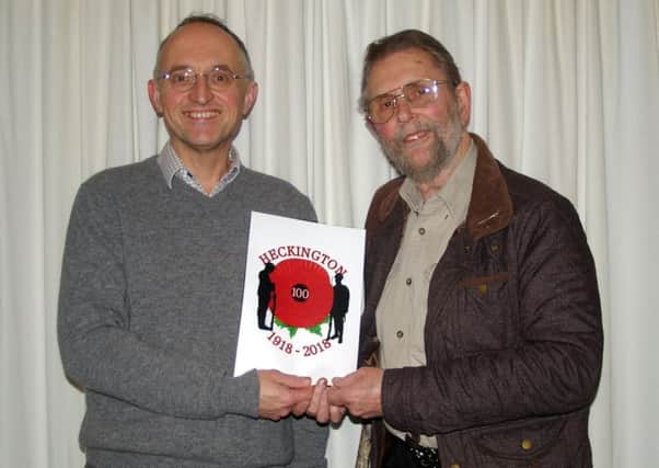 Andrew Key and Pat Banister with the Heckington 100 logo. EMN-180403-114332001