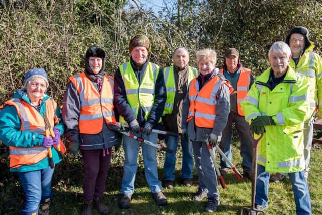 The volunteers who tidied up the entrance to Leasingham. EMN-180403-111554001