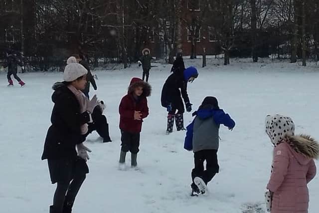Children love learning in the snow at Winchelsea School, photographed by teacher James Keetch. EMN-180228-171937001