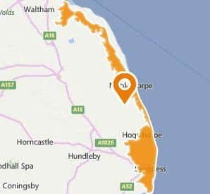 The coast near Skegness is on Yellow Flood Alert. ANL-180103-111617001