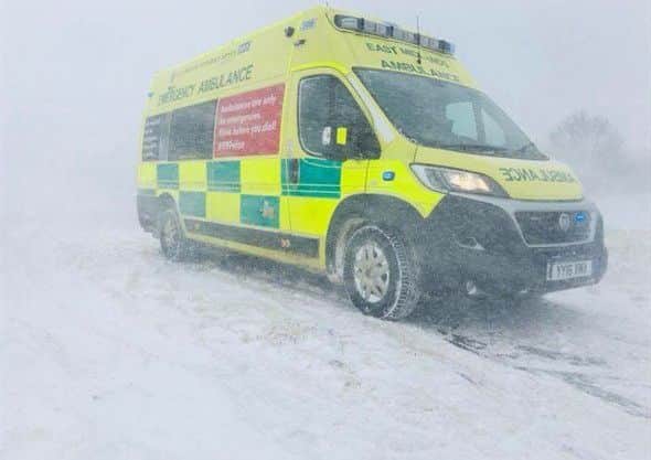 EMAS ambulance crews have faced a challenging couple of days in teh county. EMN-180103-174401001