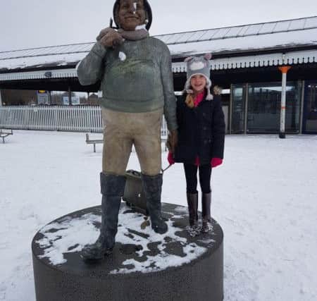 Joanne Perzhilla sent us this picture of Jasmine, aged 8,  with Jolly outside Skegness Railway Station. ANL-180203-123907001