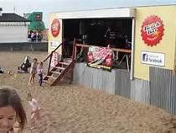 Bibbys Beach Bar stage in Ingoldmells was swept off the prom by Friday night's high tide.