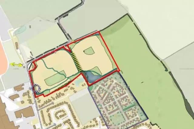 The plans for 171 new homes off Brackenborough Road, Louth. EMN-180403-144847001