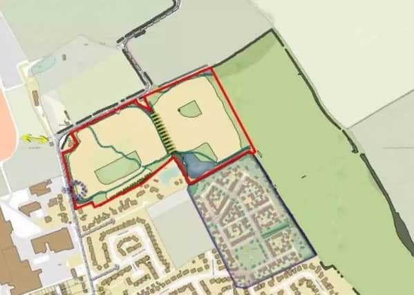 The plans for 171 new homes off Brackenborough Road, Louth. EMN-180403-144847001
