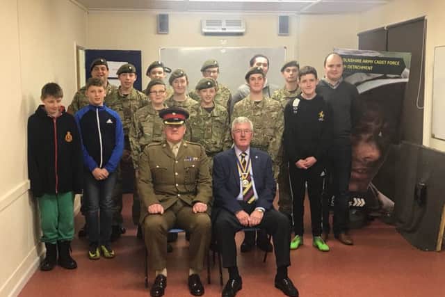 The Rotary Club of Louth has given the local army cadets a cash boost.