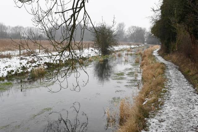 River Slea from Westgate/Westbanks. EU funding bid to develop it as a green corridor. EMN-180503-173635001
