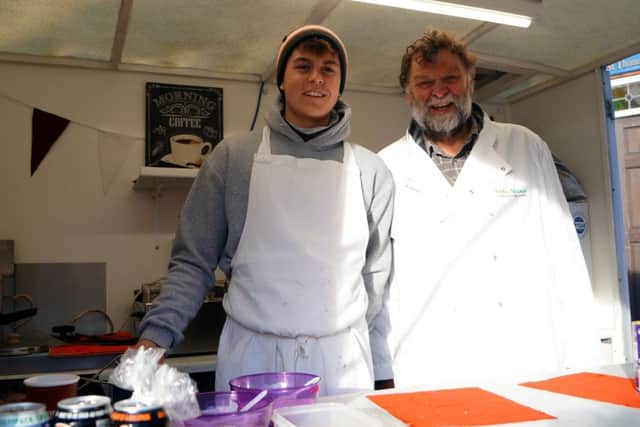 Coun Stephen Bunney with Mark Bedford serving refreshments from a food van at a previous council event. EMN-181203-092808001