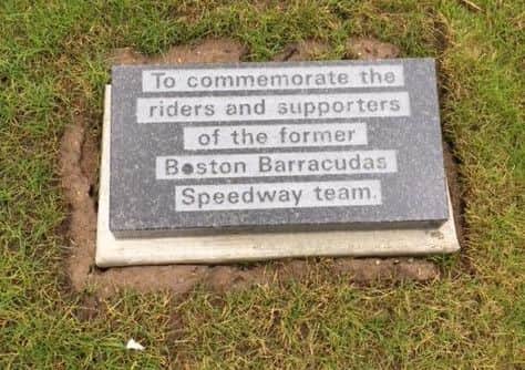 The plaque in memory of the Barracudas.