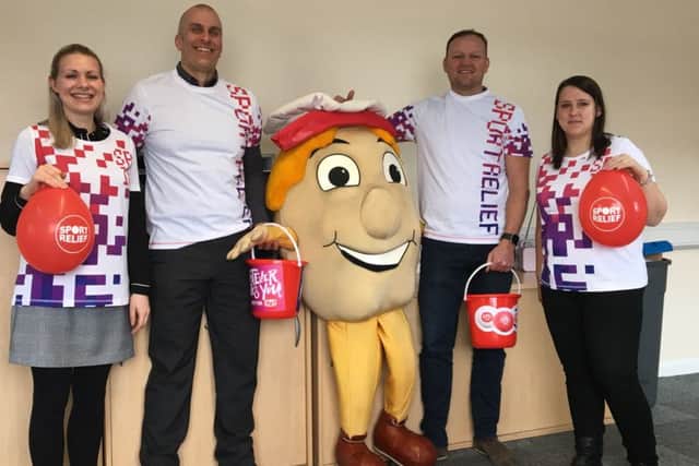 Pictured (from left) Georgia Pinchbeck, Lee Winter, Mr. Potato, Steve Robinson, and Ruth Beeson.