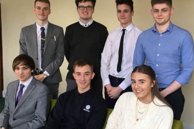 Seven of the eight apprentices working with NKDC. Image supplied