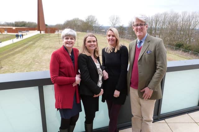 Pictured from left at the International Bomber Command Centre near Lincoln - Sally Porter of North Kesteven District Council, Lydia Rusling of Visit Lincoln, Wendy Osgodby of West Lindsey Didtrict Council and Andrew Norman of South Kesteven District Council. EMN-180803-123836001