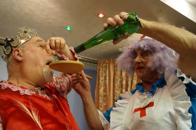 King Rupert (Stephen Chester) gets his medicine from Nurse Nellie Nightshift (Mike Burgess) EMN-181203-104731001