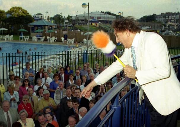 Ken Dodd opening the new Embassy Theatre in Skegness in August 2000. Photo: Ben Hardaker. ANL-181203-103710001