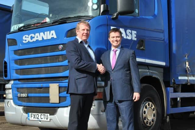 Associate Partner at Andrew and Co Solicitors Paul Simpson, right, acted on behalf of Geoff Hill, who sold family-run business RASE Distribution Ltd to HW Coates. EMN-181203-110442001