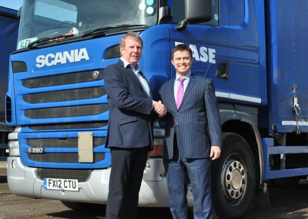Associate Partner at Andrew and Co Solicitors Paul Simpson, right, acted on behalf of Geoff Hill, who sold family-run business RASE Distribution Ltd to HW Coates. EMN-181203-110442001