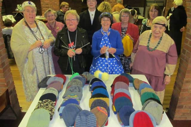 Coningsby & Tattershall WI members Margaret Burrell, Vera Hartley, Monica Barker, Janet Harrison, Liz Chapman, Anne Rutt, Marilyn Hawkins and Anne Bennett who have all contributed to the total number of hats sent to the Sailors Society.. EMN-180318-183138001