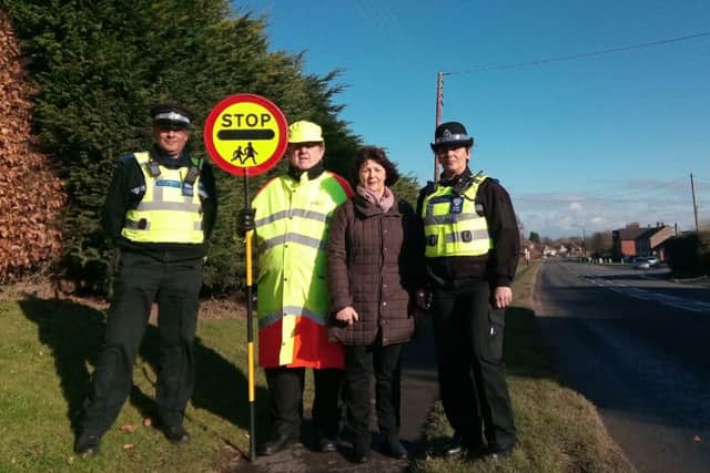 From left: PCSO Jad Mohamed, school crossing patrol officer John Franklin, Coun Patricia Bradwell, PCSO Lilyana Edwards EMN-180903-122612001