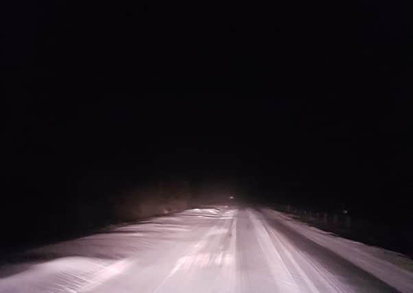 The snowy A15 between Sleaford and Lincoln at 3am yesterday morning (Sunday) photographed by Kev 'Chopper' Brown. EMN-180319-093335001