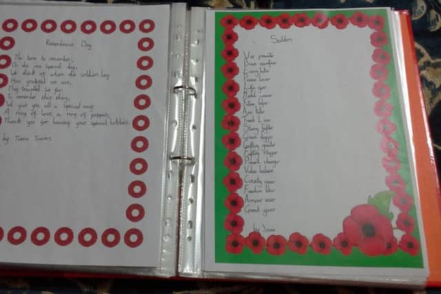 Examplmples of the classroom work that had led to Wainfleet Primary School becoming affiliated to the Royal British Legion. ANL-180319-094146005