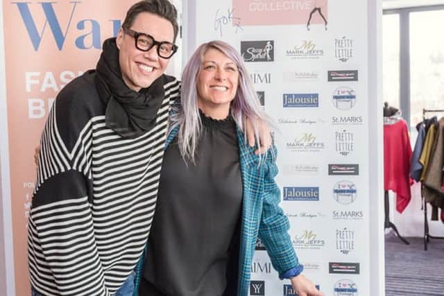 Kwirky Kow owner Karen Mountford pictured with Gok Wan at the show in Lincoln. Photo by Vicki Head Photography.