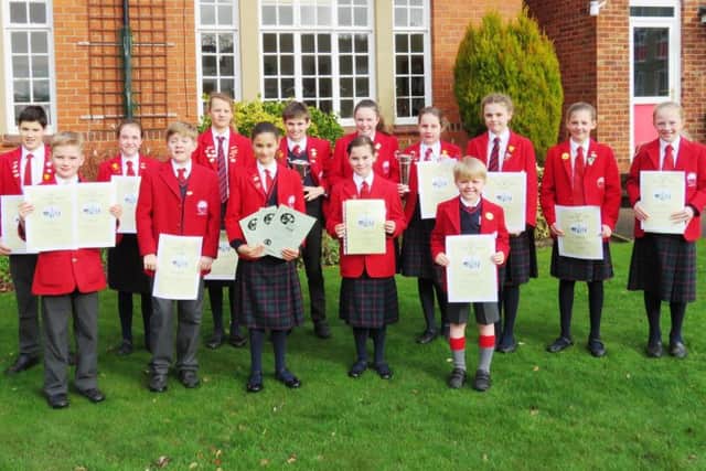 Prize-winning pupils at St Hugh's School. Picture: Supplied. EMN-180320-153848001